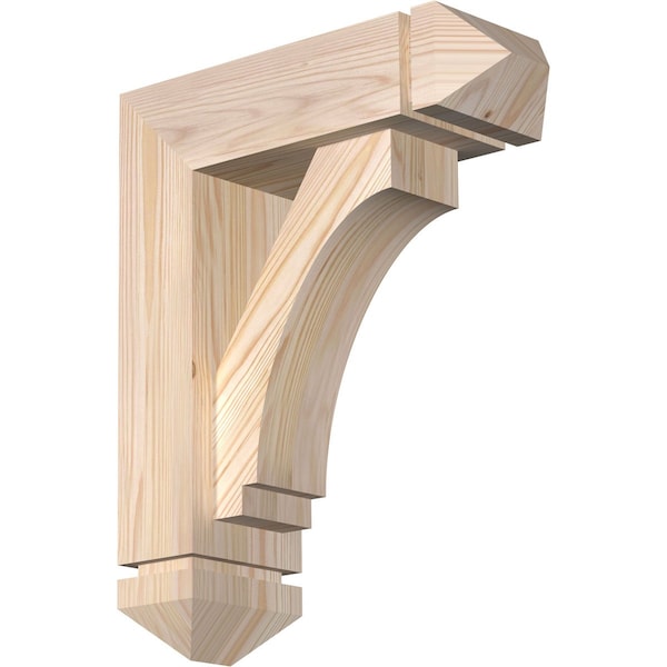 Ekena Millwork Imperial Arts and Crafts Smooth Bracket w/ Offset Brace, Douglas Fir, 5 1/2"W x 16"D x 20"H BKT0604X16X20IMP03SDF - main
